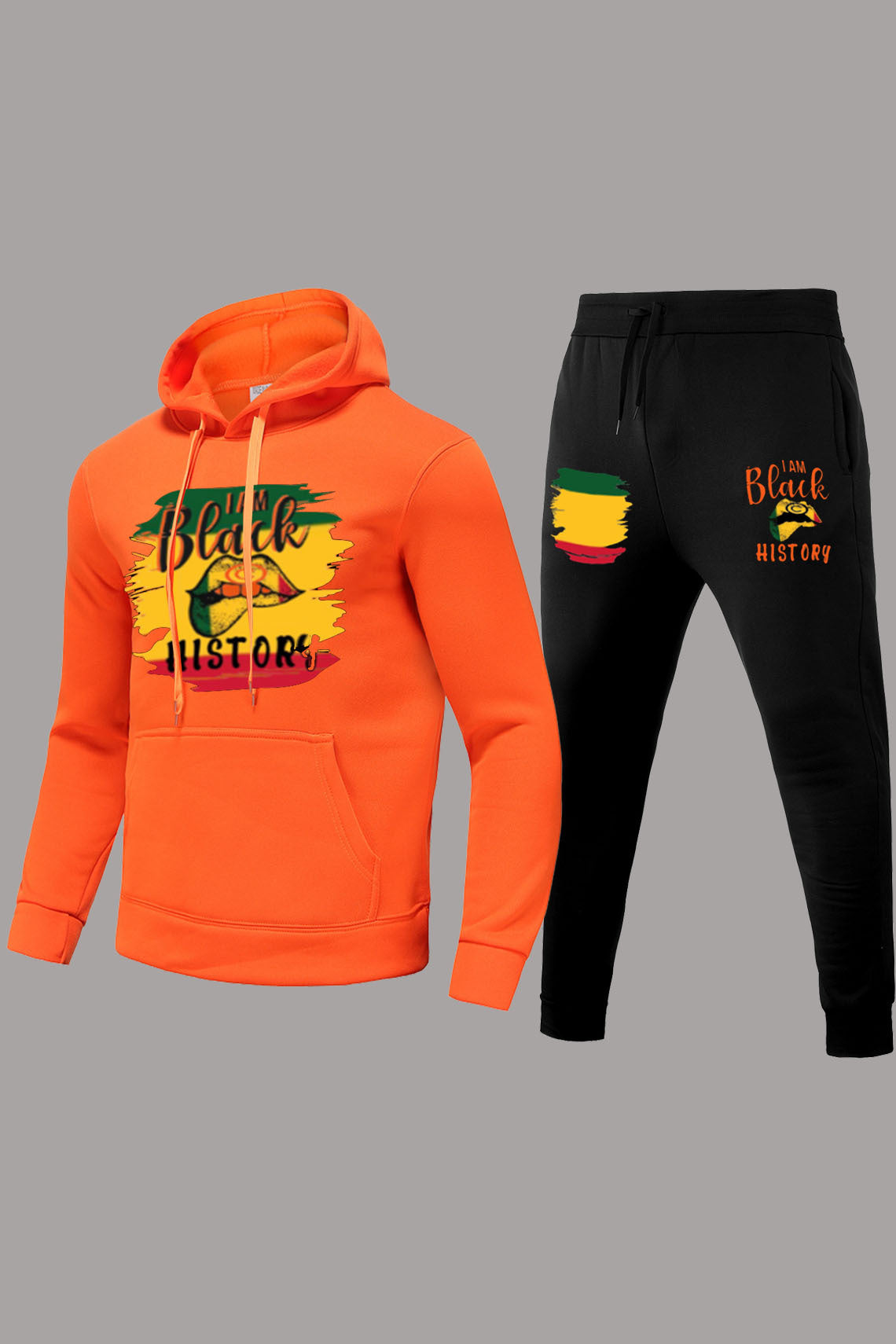 Women's hoodie and jogger pants set with creative statement print Chic und Stil