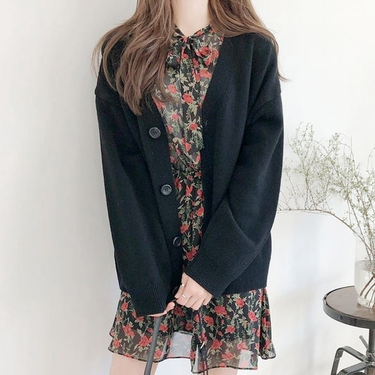 Cardigan à motifs pour femmes avec détails de boutons Chic und Stil