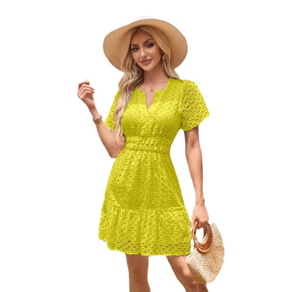Robe décontractée féminine à motifs en dentelle et avec ourlet en tulle Chic und Stil