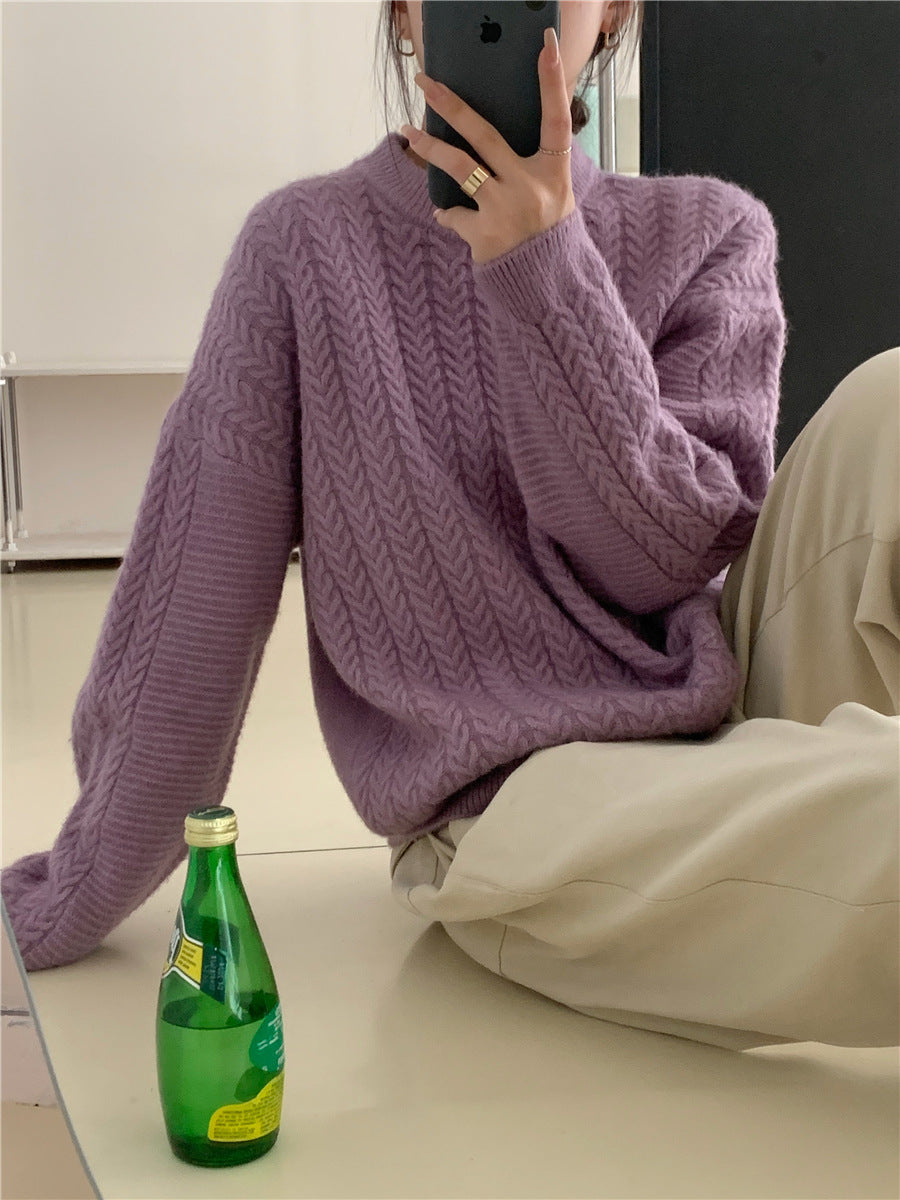 Pull en tricot pour femmes avec un motif torsadé structuré et une coupe décontractée Chic und Stil
