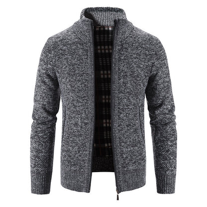 Veste en tricot pour hommes avec col montant moderne et poches pratiques Chic und Stil