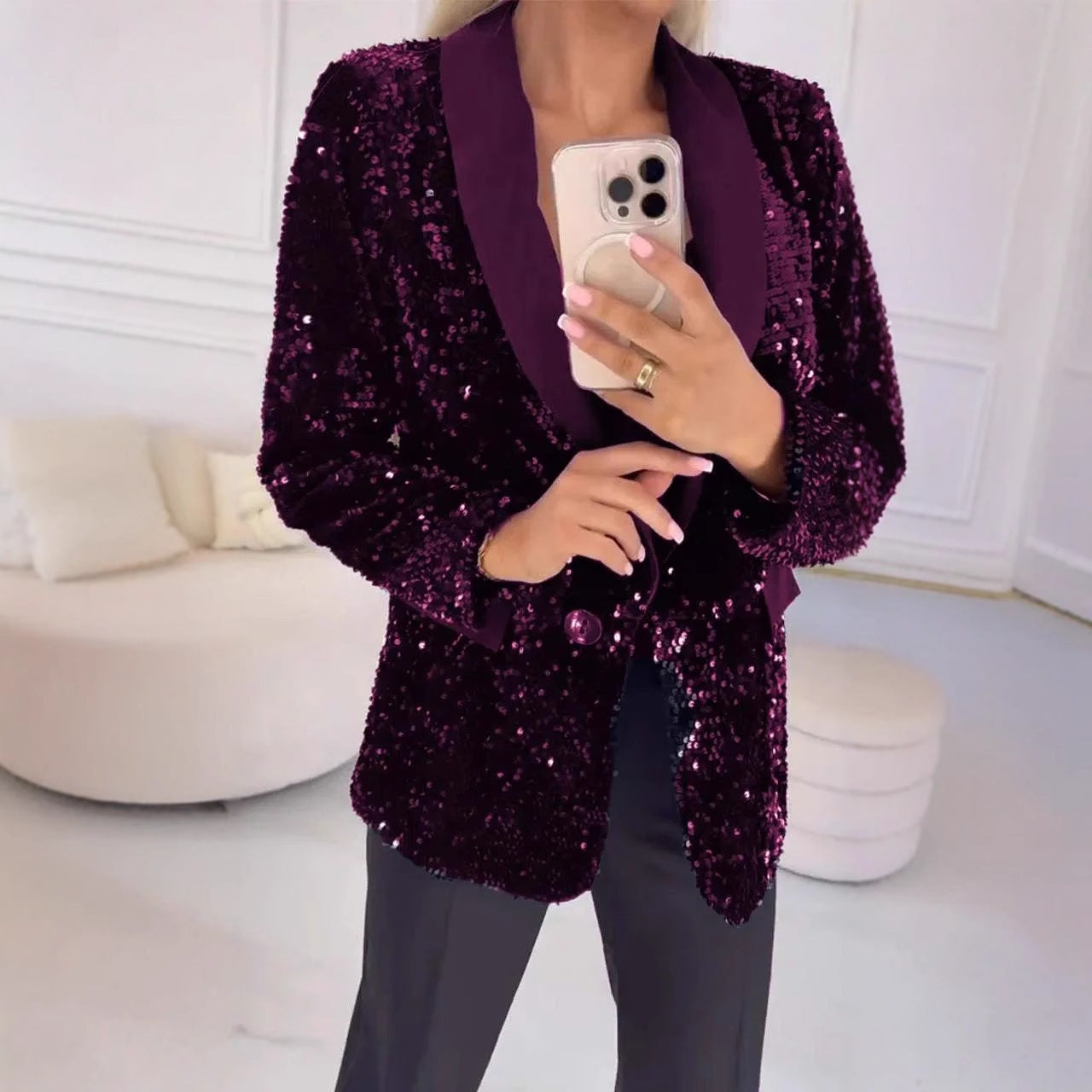 Dames Blazer scintillant Chic und Stil