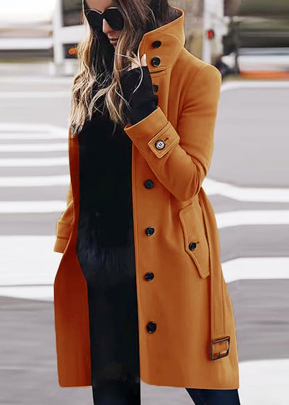 Dames élégant trench-coat avec col montant et poches pratiques Chic und Stil