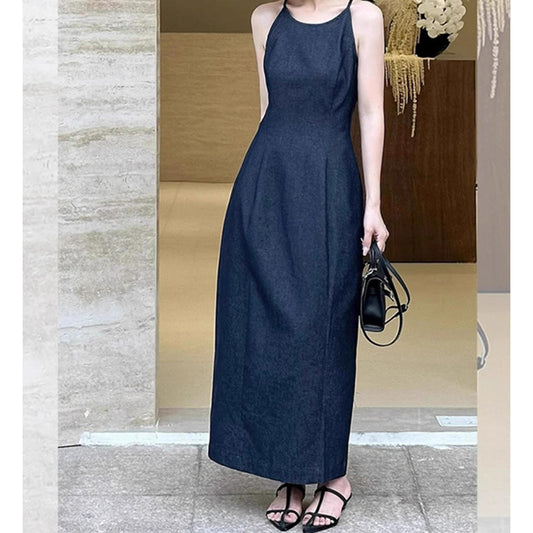 Robe Maxi en Jean Sans Manches pour Femmes Chic und Stil