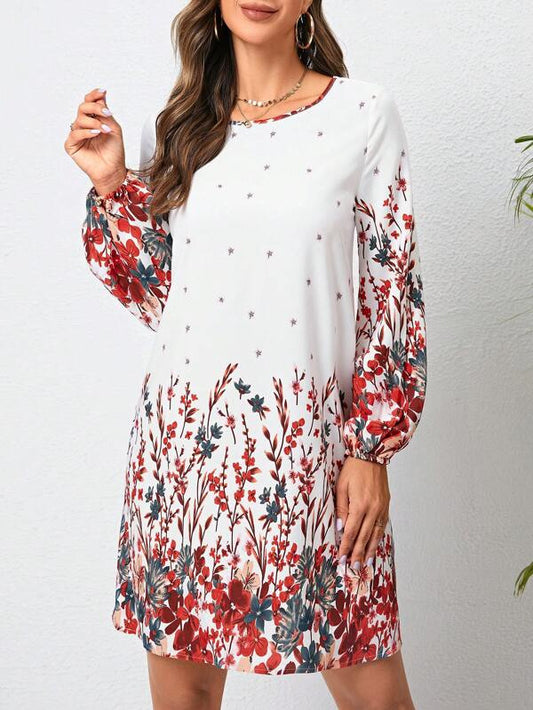 Robe florale pour femmes avec élégantes manches bouffantes Chic und Stil