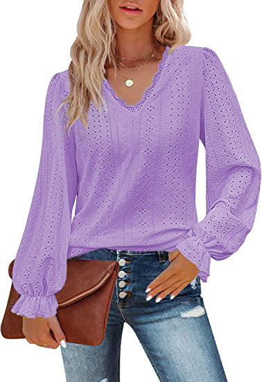 Chemisier femme avec coupe romantique et broderie détaillée Chic und Stil