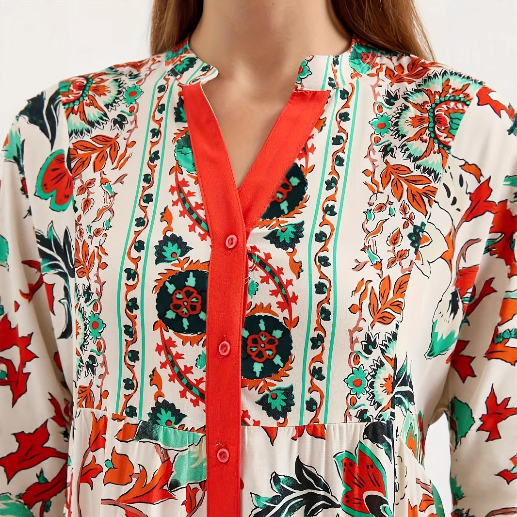 Robe maxi pour femmes avec motif floral Chic und Stil
