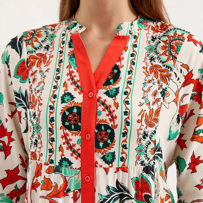 Robe maxi pour femmes avec motif floral Chic und Stil