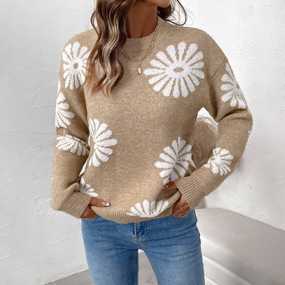 Pull en maille pour femmes avec un design floral Chic und Stil