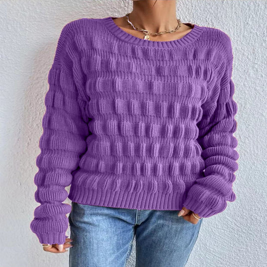 Pull en tricot pour femmes avec un motif à carreaux moderne Chic und Stil