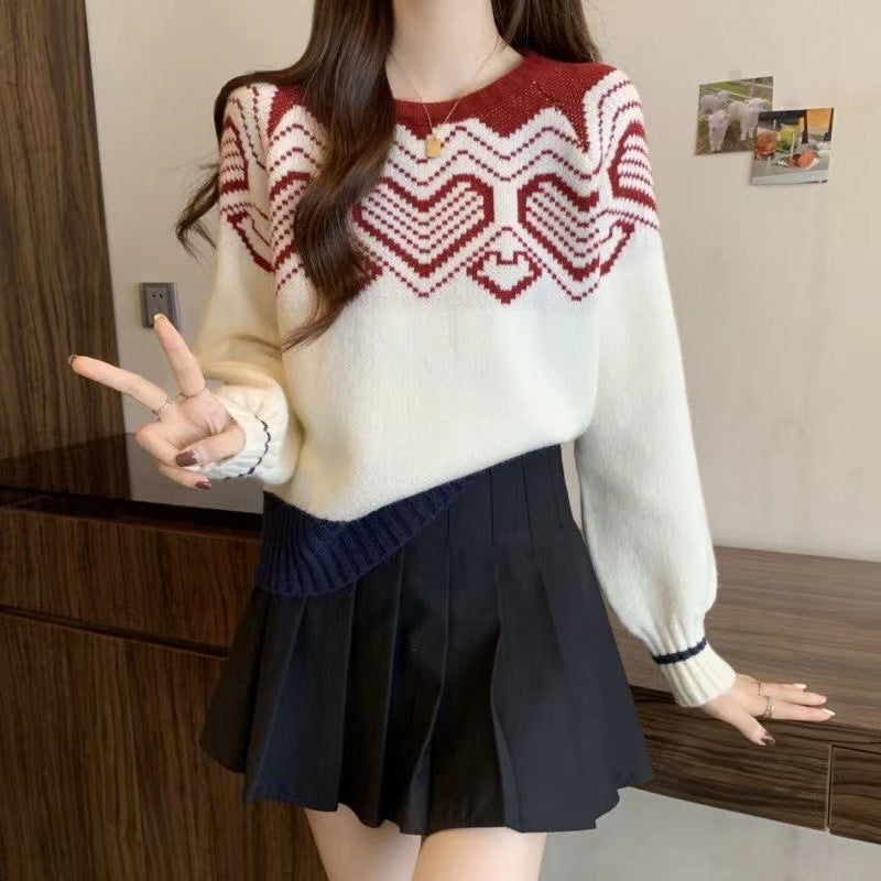 Pull en tricot confortable pour femmes avec motif graphique Chic und Stil