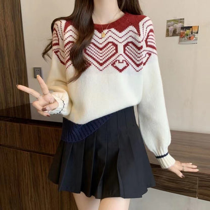 Pull en tricot confortable pour femmes avec motif graphique Chic und Stil
