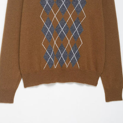 Dames élégante polo à motif écossais et détails de boutons Chic und Stil