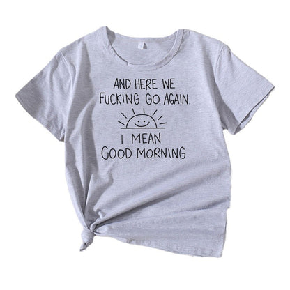 T-shirt graphique citation femme coupe décontractée Chic und Stil
