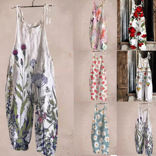 Dames combinaison salopette imprimé artistique Chic und Stil