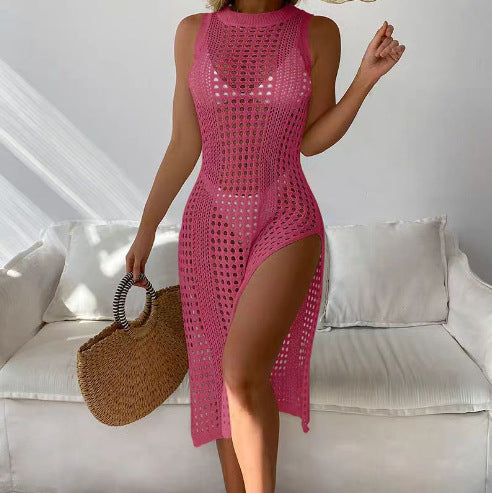 Robe maxi tricotée ouverte élégante pour femmes Chic und Stil