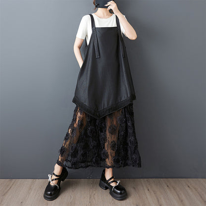 Robe tablier grande taille pour femmes avec superposition florale Chic und Stil