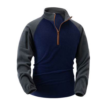 Men's Fleece Pullover with Half-Zip and Functional Pockets Chic and Style