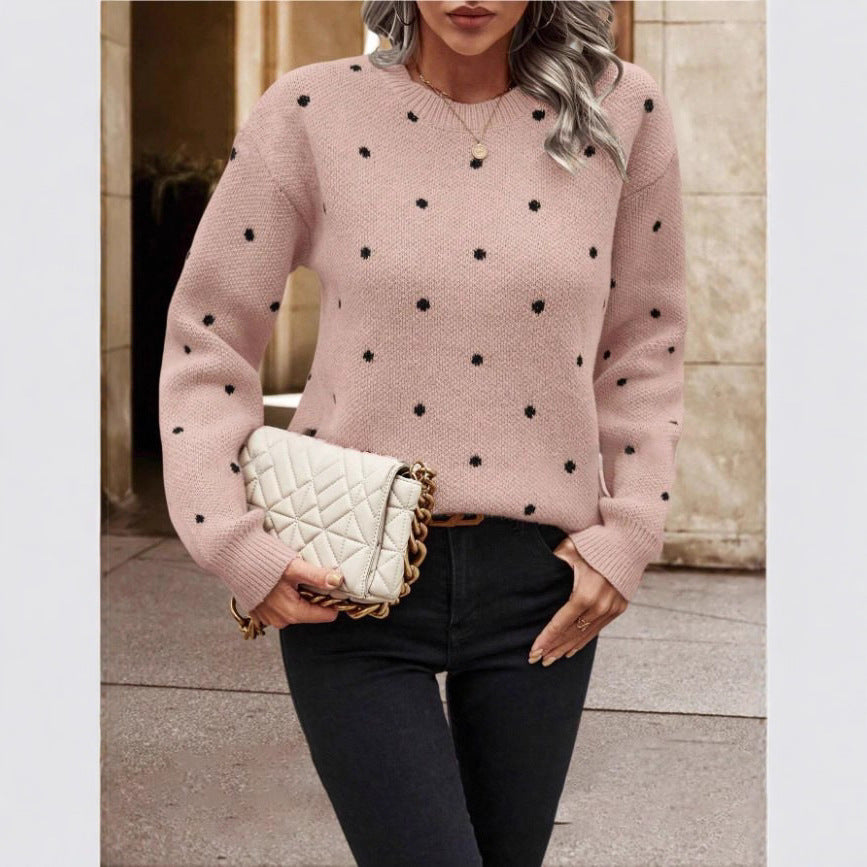 Pull en maille à motifs pour femmes avec col ras du cou et coupe décontractée Chic und Stil