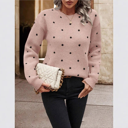 Pull en maille à motifs pour femmes avec col ras du cou et coupe décontractée Chic und Stil
