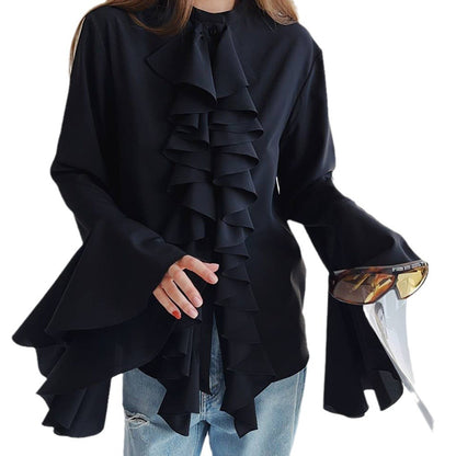 Chemisier à volants pour femmes avec des manches évasées Chic und Stil