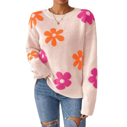 Pull femme avec design floral et encolure ronde Chic und Stil