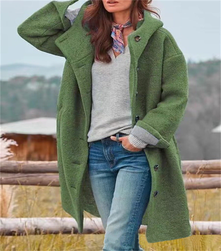 Oversized casual women's fleece coat with practical pockets Chic und Stil