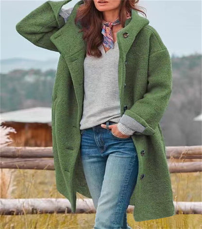 Oversized casual women's fleece coat with practical pockets Chic und Stil