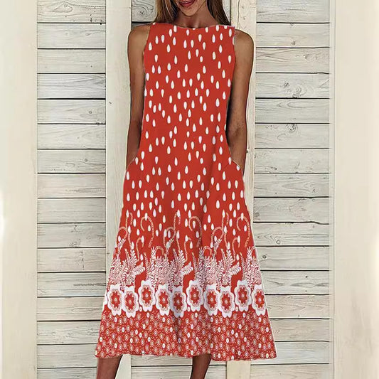 Robe maxi femme avec imprimé floral et poches pratiques Chic und Stil