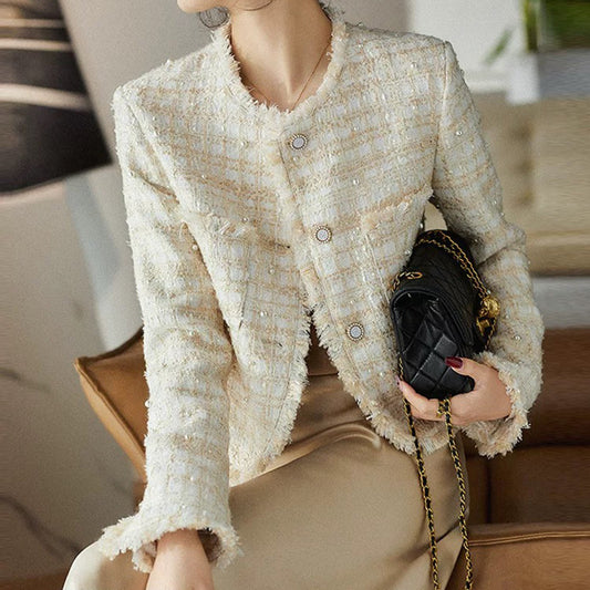 Veste en tweed texturée élégante pour femmes Chic und Stil