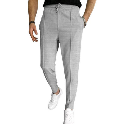 Casual men's leisure pants with elastic waist and stylish structural design Chic and Style