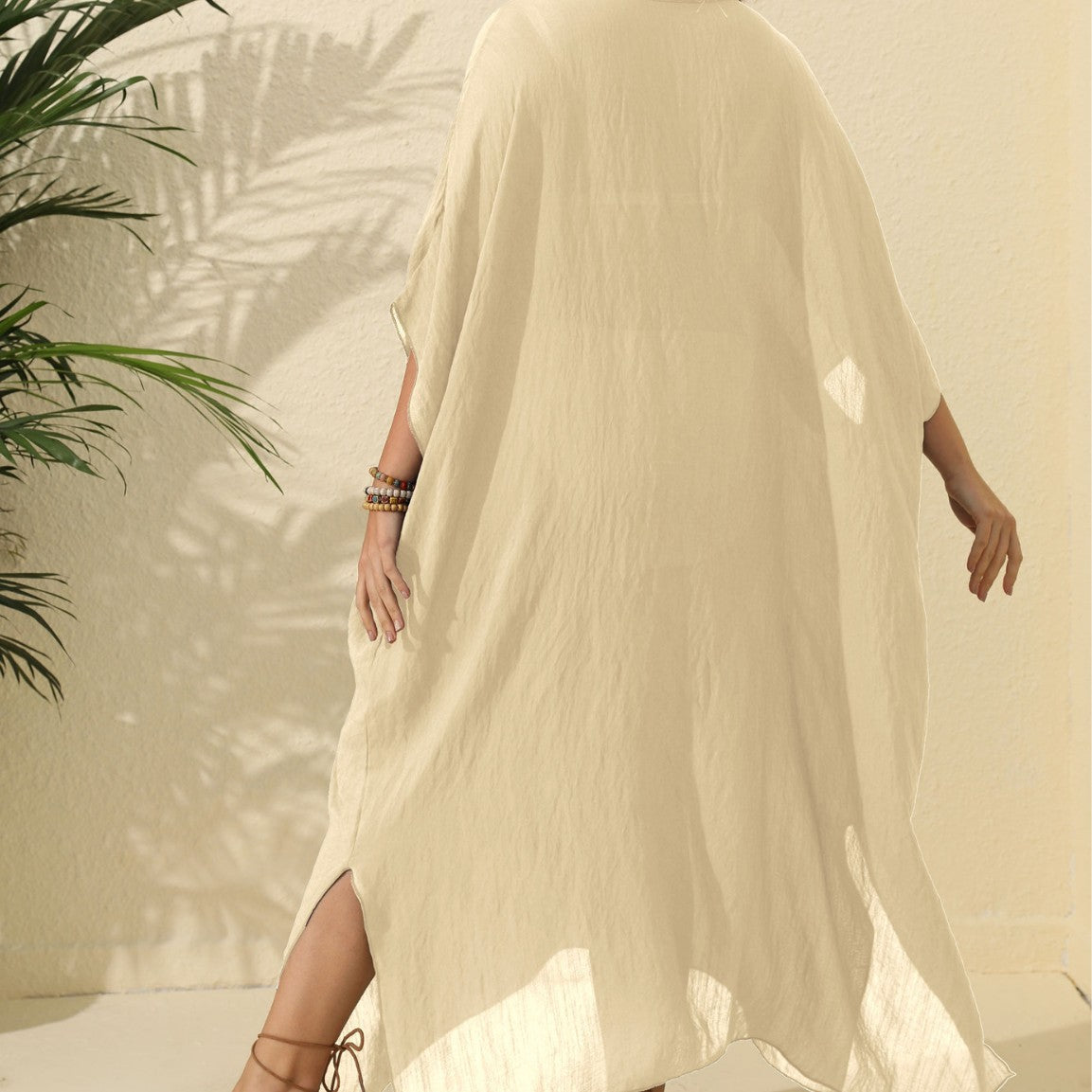 Dames Robe de Plage Légère Off-Shoulder Chic und Stil