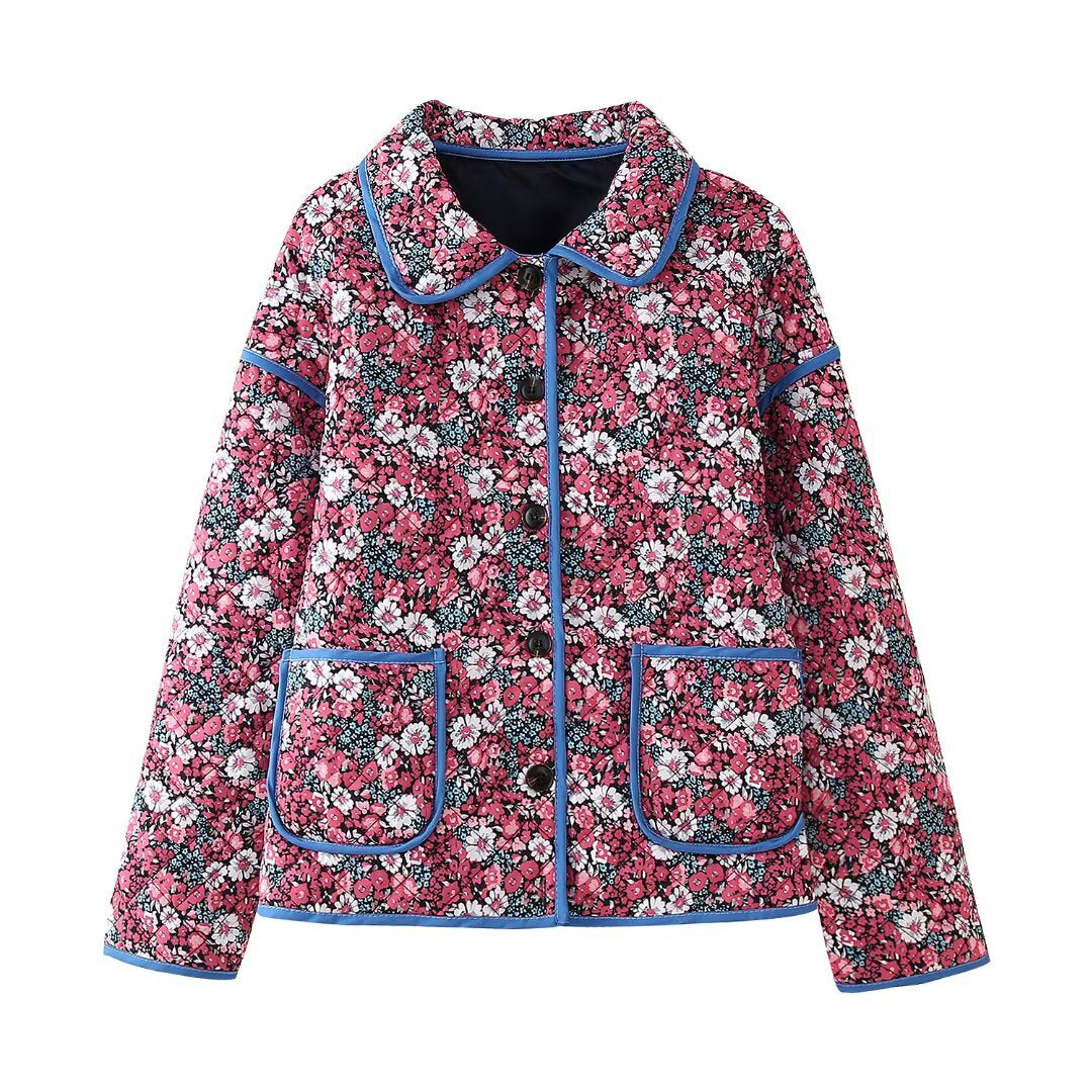 Dames blouson matelassé avec motif floral Chic und Stil
