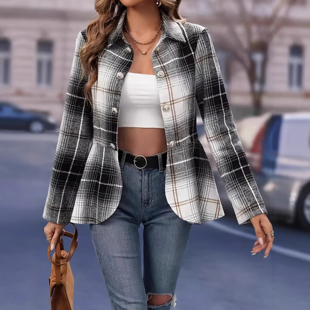 Chic und Stil élégante veste à carreaux femmes