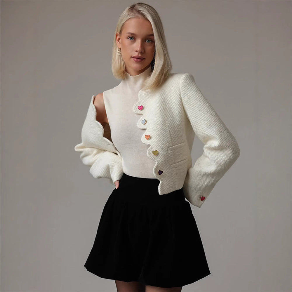 Dames elegante structure jacket met gekleurde knopen Chic und Stil