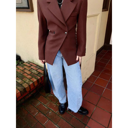 Dames Élégant Blazer Oversize avec design doublé Chic und Stil