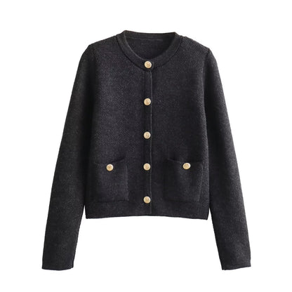 Dame cardigan avec boutons décoratifs et poches Chic und Stil