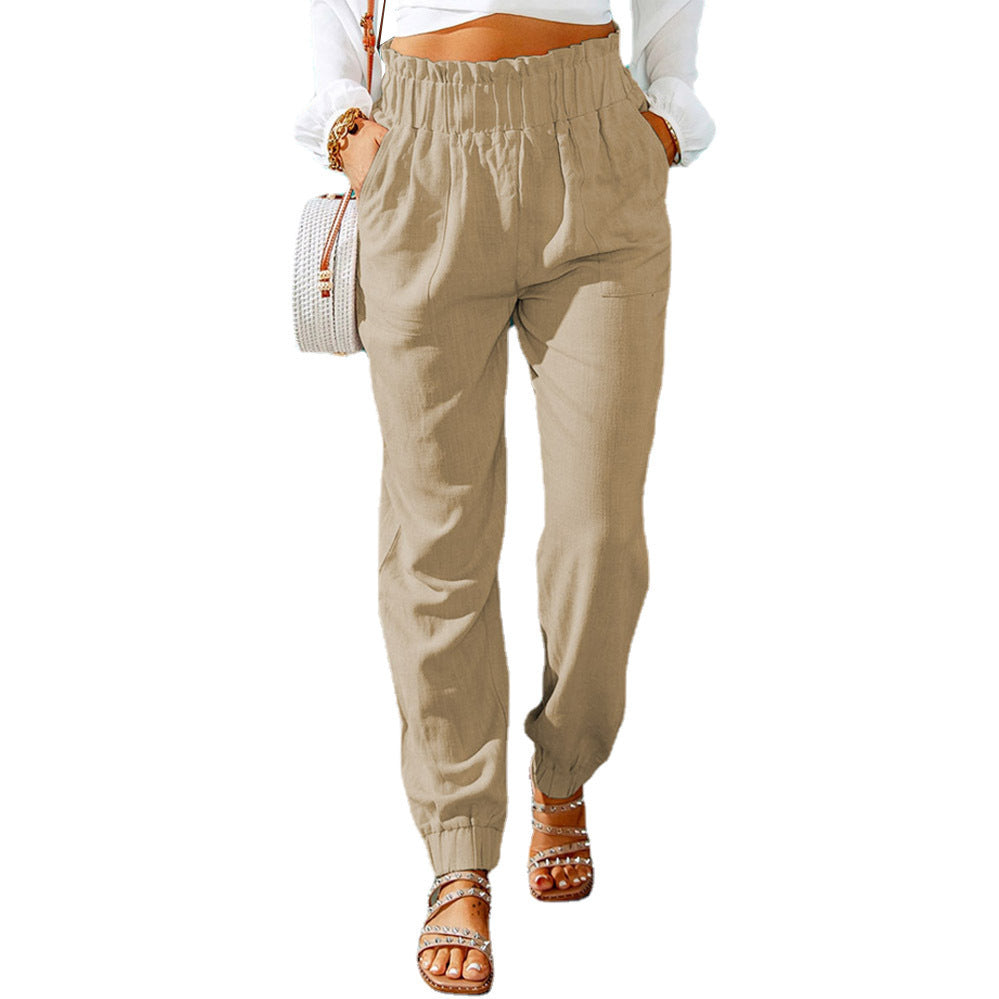Casual women's pants with elastic waist and practical pockets Chic and Style