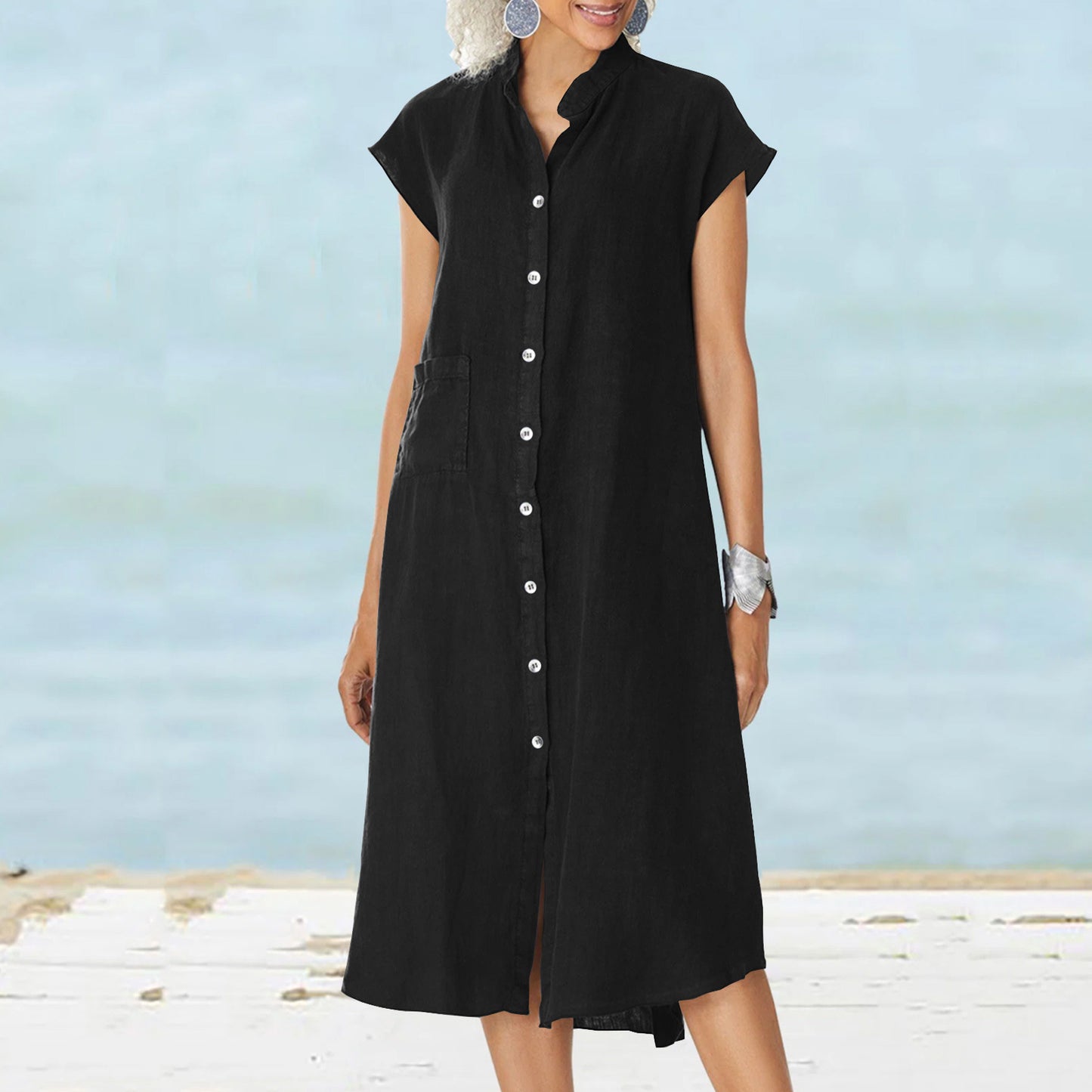 Robe boutonnée décontractée pour femmes Chic und Stil