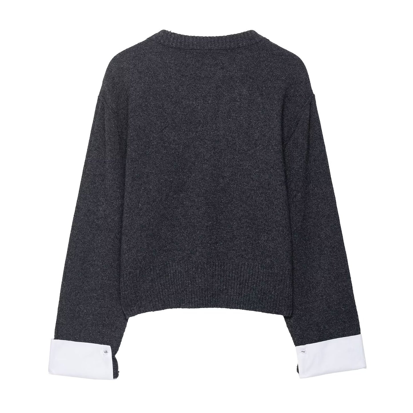 Dames cardigan en tricot confortable avec des manches contrastées élégantes Chic und Stil