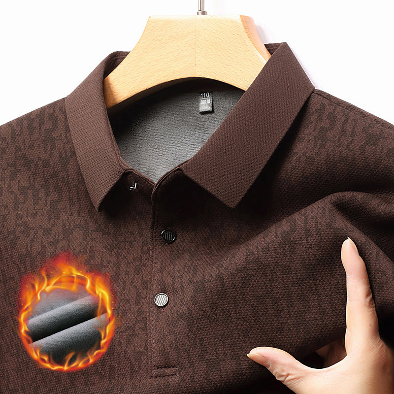 Chemise polo à manches longues pour hommes avec design texturé et tissu régulateur d'humidité Chic und Stil