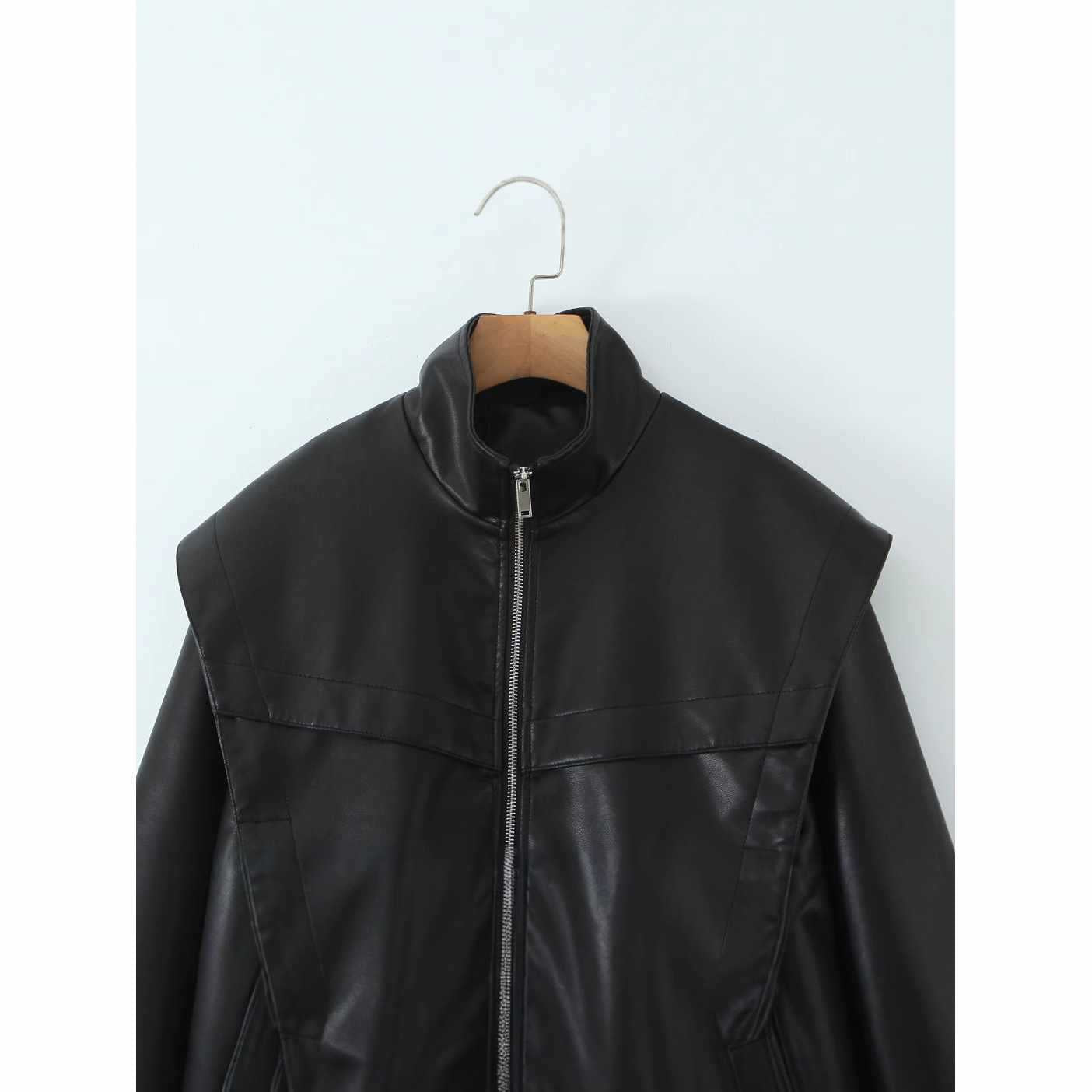 Dames en simili cuir Garde-robe avec des manches volumineuses Chic und Stil