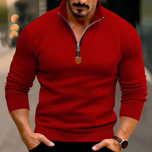 Pull sportif pour homme avec fermeture éclair et col montant Chic und Stil