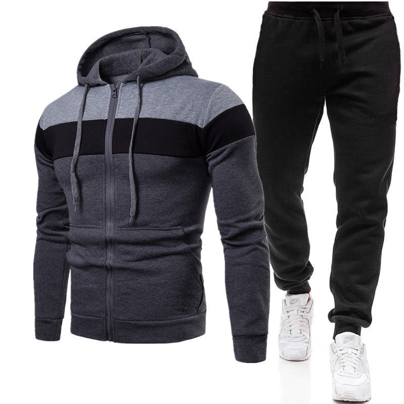 Men's sports set with flexible jogger pants and high-quality zipper Chic and Style