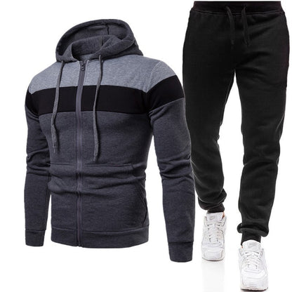 Men's sports set with flexible jogger pants and high-quality zipper Chic and Style