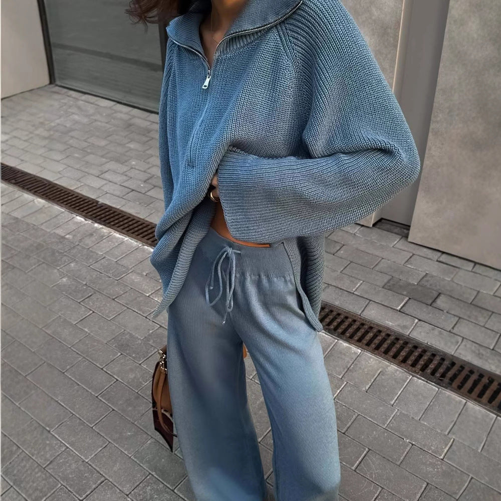 Pull-over tricot décontracté pour femme avec capuche et fermeture éclair moderne Chic und Stil
