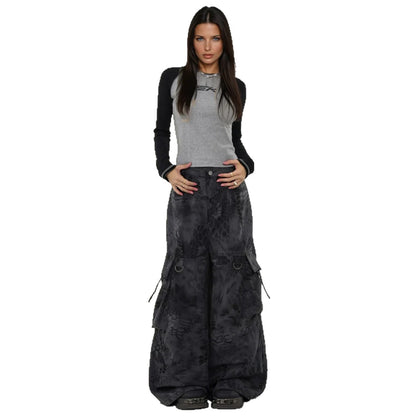 Chic and Stylish Women’s Baggy Pants with Casual Side Pockets and Floral Pattern
