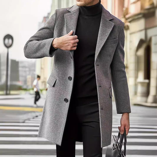 Men's Elegant Winter Coat with Classic Lapels Chic und Stil