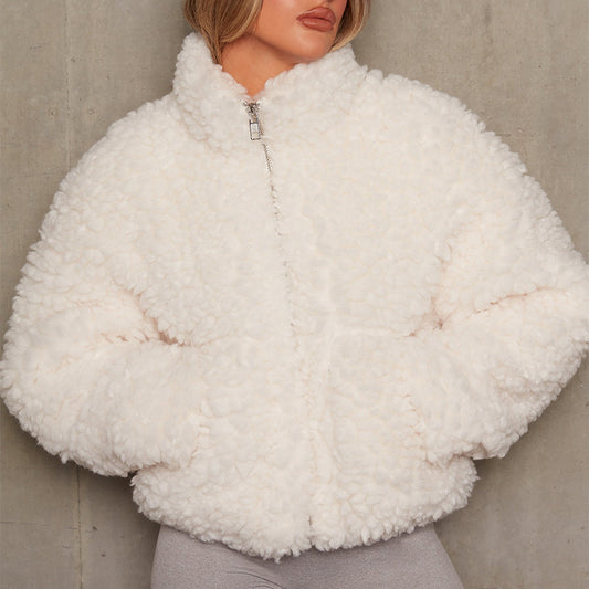 Dames Fluffy Fleece Veste Chic und Stil