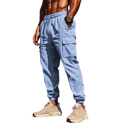 Men's cargo training pants with elastic waistband and practical side pockets Chic and Style